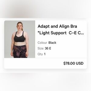 Adapt and Align Light Support Crossover Bra - Black